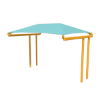 Standard Rectangular Fabric Cantilever Shade Structure with 9 Ft. Entry Height - Base Model