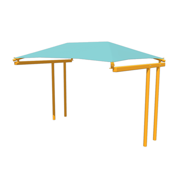Standard Rectangular Fabric Cantilever Shade Structure with 9 Ft. Entry Height - Base Model