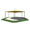Sand Dollar Sail Fabric Shade Structure with 8 Ft. Entry Height - Base Model