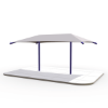 Rectangular Fabric Dual Column Umbrella Shade Structure with 10 Ft. Entry Height and Steel Frame - Base Model