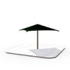 Square Fabric Umbrella Shade Structure with 8 Ft. Entry Height and Single Steel Post - Base Model
