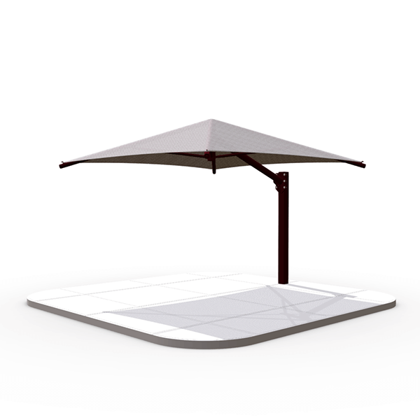 Square Fabric Cantilever Umbrella Shade Structure with 10 Ft. Entry Height and Steel Frame - Base Model
