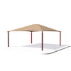 Rectangle Fabric Hip End Shade Structure with 8 Ft. Entry Height - Base Model