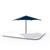 Square Fabric Umbrella Shade Structure with 10 Ft. Entry Height and Single Steel Post - Base Model