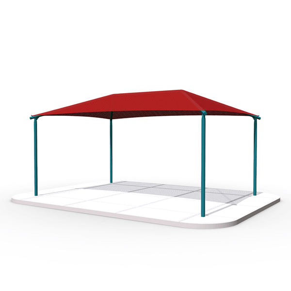 Rectangle Fabric Hip End Shade Structure with 12 Ft. Entry Height - Base Model
