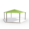 Hexagonal Fabric Hip End Shade Structure with 10 Ft. Entry Height - Base Model
