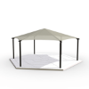 Hexagonal Fabric Hip End Shade Structure with 12 Ft. Entry Height - Base Model
