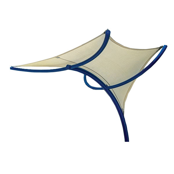 Tornado Shade Structure Umbrella with 12 Ft. Peak Height and Single Steel Column - Small