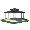 Hexagon Metal Duo-Top Park Shelter with 7' 6" Entry Height