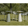 	28" Round Baobab L Hotel Bar Patio Table  - Color: Green Grey and Ivory