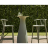 28" Round Baobab L Hotel Bar Patio Table  and Woody Bar Chairs - Color: Green Grey 