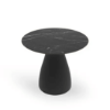 16" Round Baobab S Patio Side Table with HPL Top - Quick Ship - Color: Black Marble