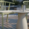 16" Round Baobab S Patio Side Table for Hotels- Color: Ivory