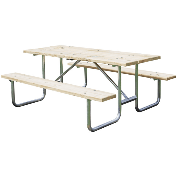 6 ft. Standard Wooden Picnic Table with Galvanized Frame