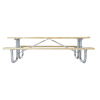 6 ft. Standard Wooden Picnic Table with Galvanized Frame - Side View
