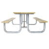 8 ft. Standard Wooden Picnic Table with Galvanized Frame - Front View