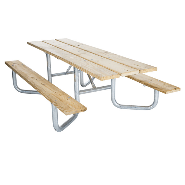 8 ft. Universal Access Wooden Picnic Table with Galvanized Frame