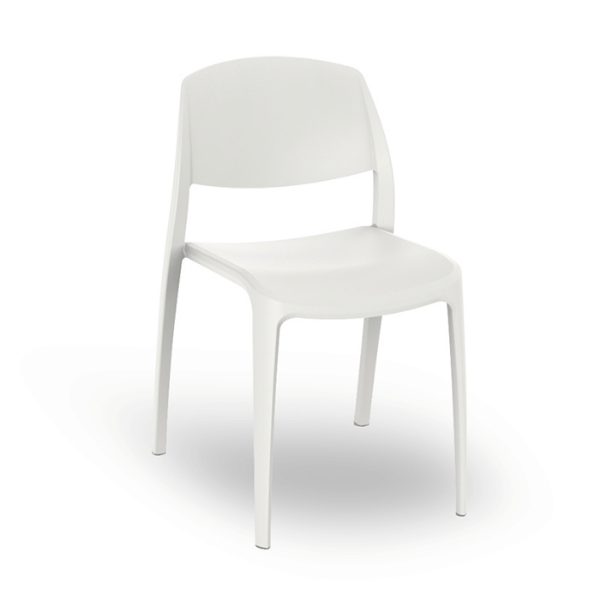 White - Smart Stacking Polypropylene Dining Chair - 9.1 lbs. 