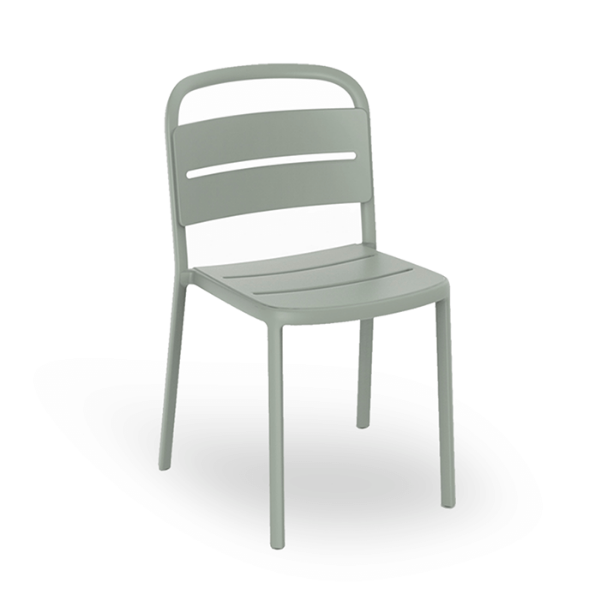 Green Grey - Como Stacking Polypropylene Dining Armless Chair - 8 lbs.