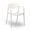 Ivory - Toledo Air Stacking Polypropylene Commercial Outdoor Dining Chair - 8.5 lbs.