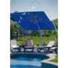 10 Ft. Square Fiberglass Cantilever Umbrella in Vibrant Pacific Blue Marine-Grade Fabric Featuring Infinity Tilt and Heavy-Duty Base , Ideal For Poolside Lounging and Outdoor Shade