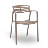 Chocolate - Toledo Air Stacking Polypropylene Commercial Outdoor Dining Chair - 8.5 lbs.
