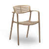 Sand - Toledo Air Stacking Polypropylene Commercial Outdoor Dining Chair - 8.5 lbs.