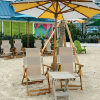 Oak Wood Marine Grade Fabric Beach Chair