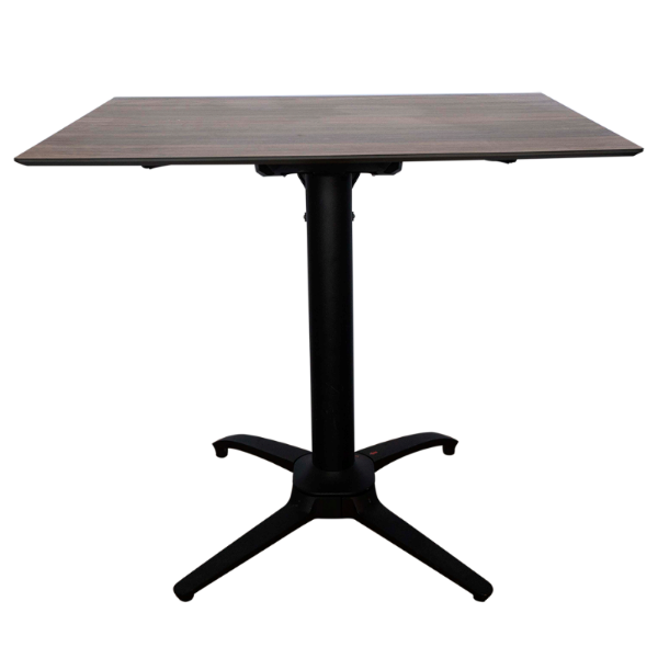 32 inch Square HPL Dining Table with Tilting Aluminum Pedestal Base For Commercial Outdoor Patios