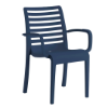 Astoria Stacking Plastic Resin Dining Arm Chair - Navy Blue