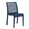 Astoria Stacking Plastic Resin Dining Armless Chair - Navy