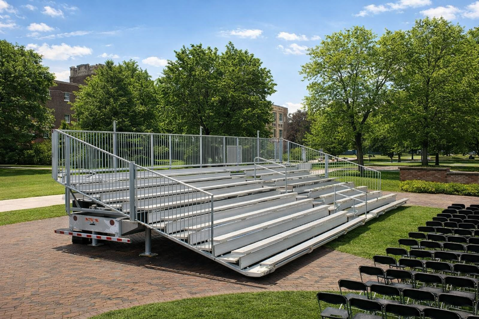 From Trailer to Event-Ready Towable Bleachers: The Power of Hydraulic Setup