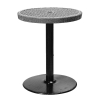 24" Expanded Metal Patio Thermoplastic Coated Dining Height Table - Granite - Portable