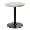 24" Expanded Metal Patio Thermoplastic Coated Dining Height Table - Sandstone - Portable