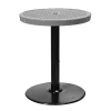 24" Expanded Metal Patio Thermoplastic Coated Dining Height Table - Gray - Portable