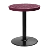 24" Expanded Metal Patio Thermoplastic Coated Dining Height Table - Burgundy - Portable