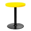 24" Expanded Metal Patio Thermoplastic Coated Dining Height Table - Yellow - Portable