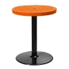 24" Expanded Metal Patio Thermoplastic Coated Dining Height Table - Orange - Portable