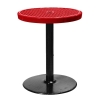 24" Expanded Metal Patio Thermoplastic Coated Dining Height Table - Red - Portable