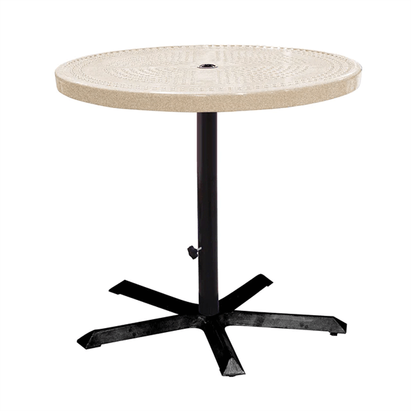 36" Perforated Round Patio Thermoplastic Coated Bar Height Table