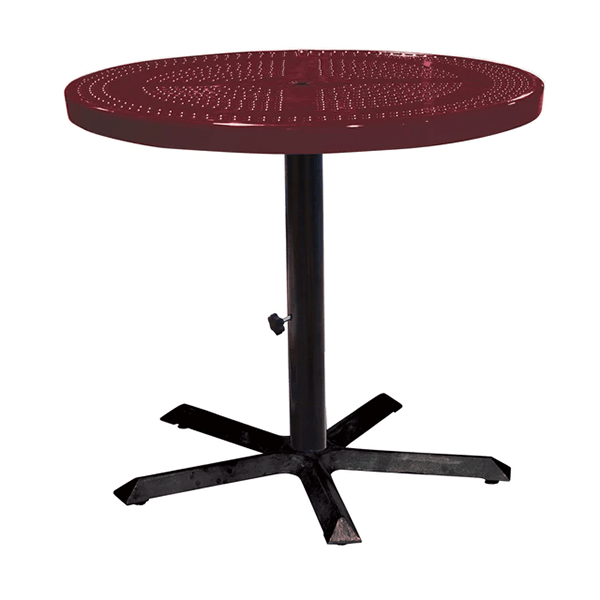 36" Perforated Round Patio Thermoplastic Coated Dining Height Table