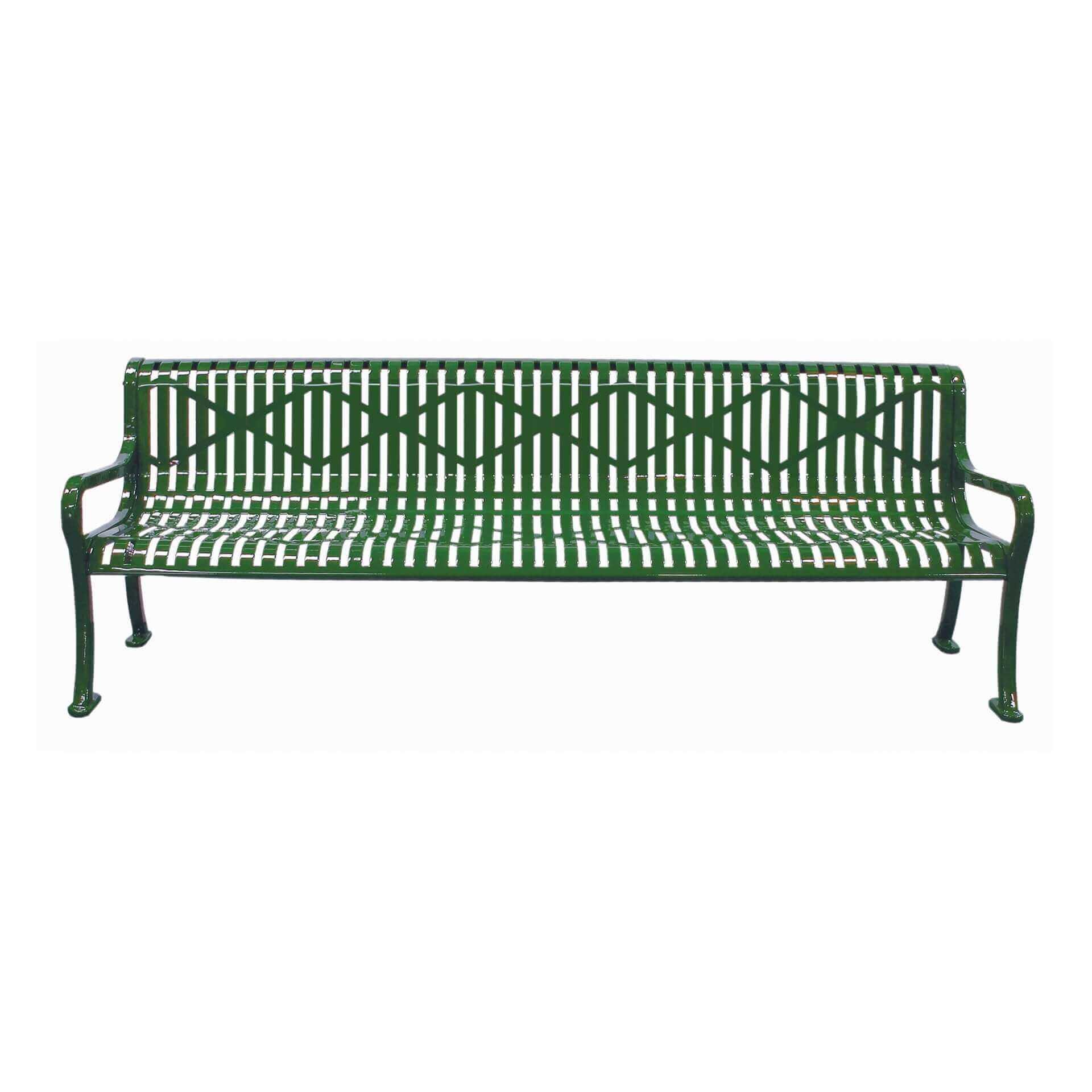 8 Ft. Rolled Diamond Thermoplastic Steel Bench with Arms - Furniture ...