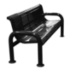 Picture of 8 Ft. Perforated Thermoplastic Steel Bench with U-Leg Frame