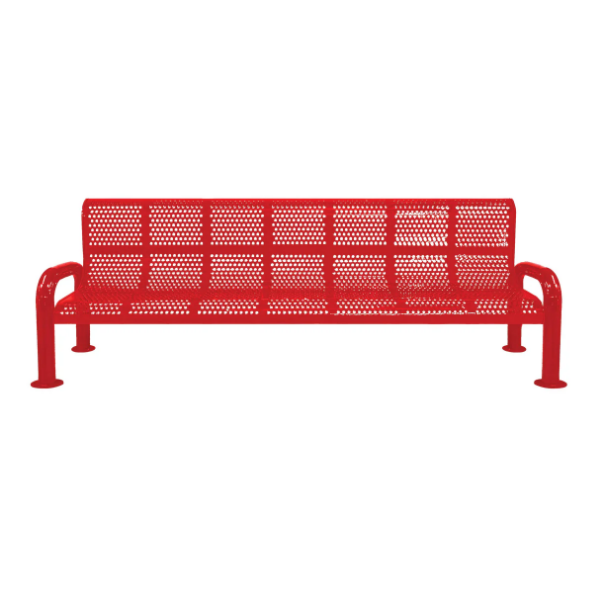 Picture of 8 Ft. Perforated Thermoplastic Steel Bench with U-Leg Frame