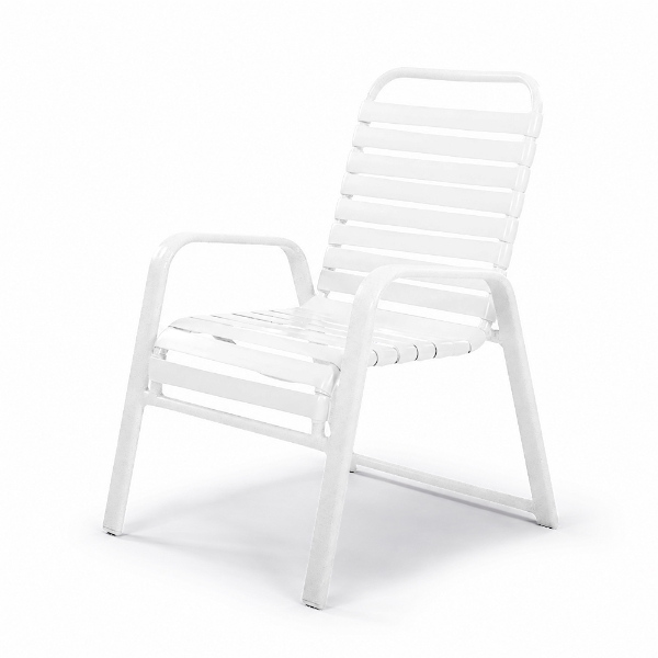 R50 - Resort Stackable Vinyl Strap Patio Dining Chair - Front