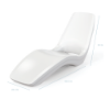 Forma luxury in-pool chaise lounge measuring 68.5 inches long, 26.1 inches wide, and 30 inches high