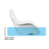 Forma commercial in-pool lounge chair shown at the recommended 9-inch water depth