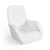White Forma commercial in-pool lounge chair with integrated armrests for shallow pool shelves