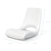 Forma commercial pool edge chair measuring 31.4 inches long, 23.2 inches wide, and 27.7 inches high