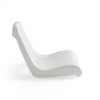 Side profile of the white Forma commercial pool edge chair highlighting its ergonomic seating design